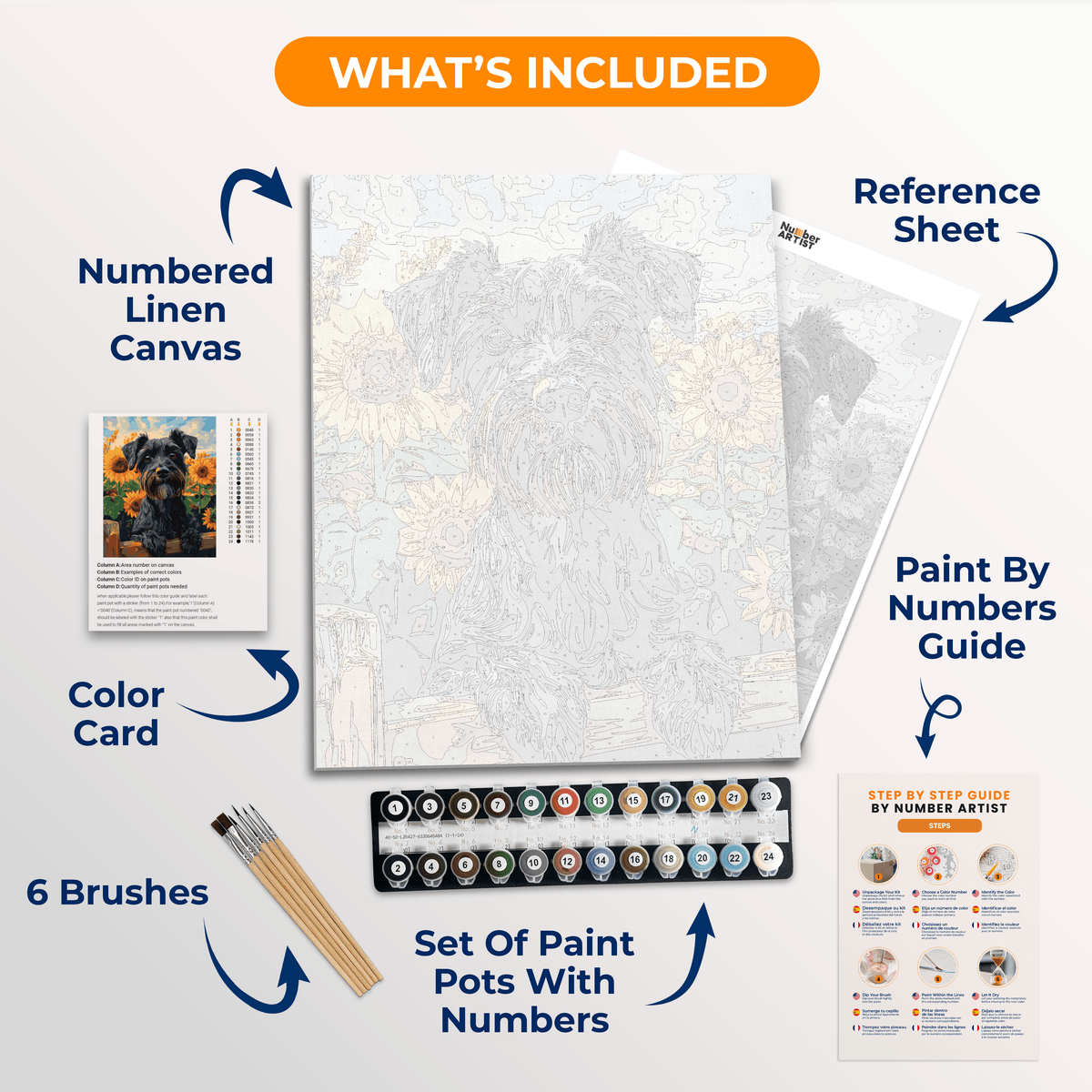 Sunflower Schnauzer - Number Artist Paint by Numbers Kits