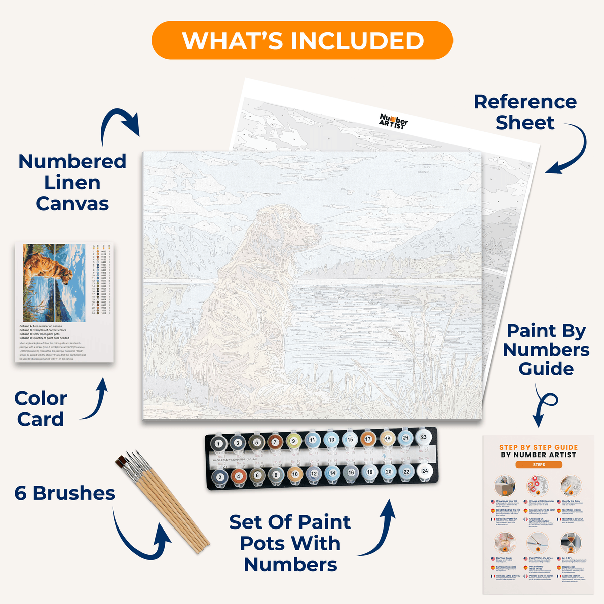 Lakeside Golden Retriever - Number Artist Paint by Numbers Kits