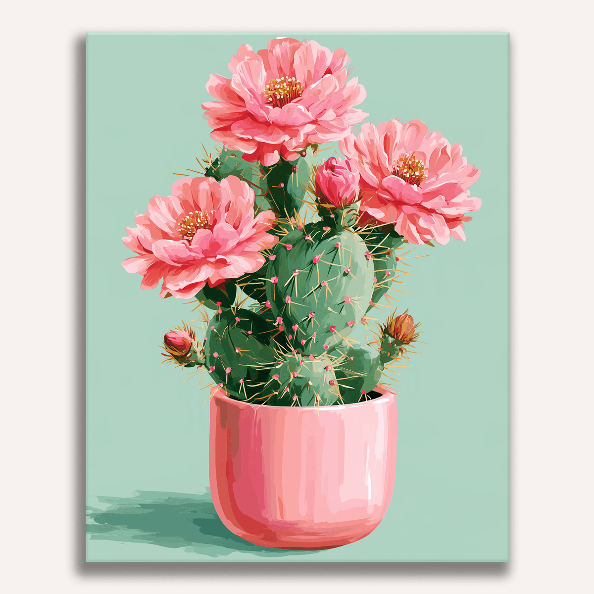 Prickly Pear Cactus - Number Artist Paint by Numbers Kits
