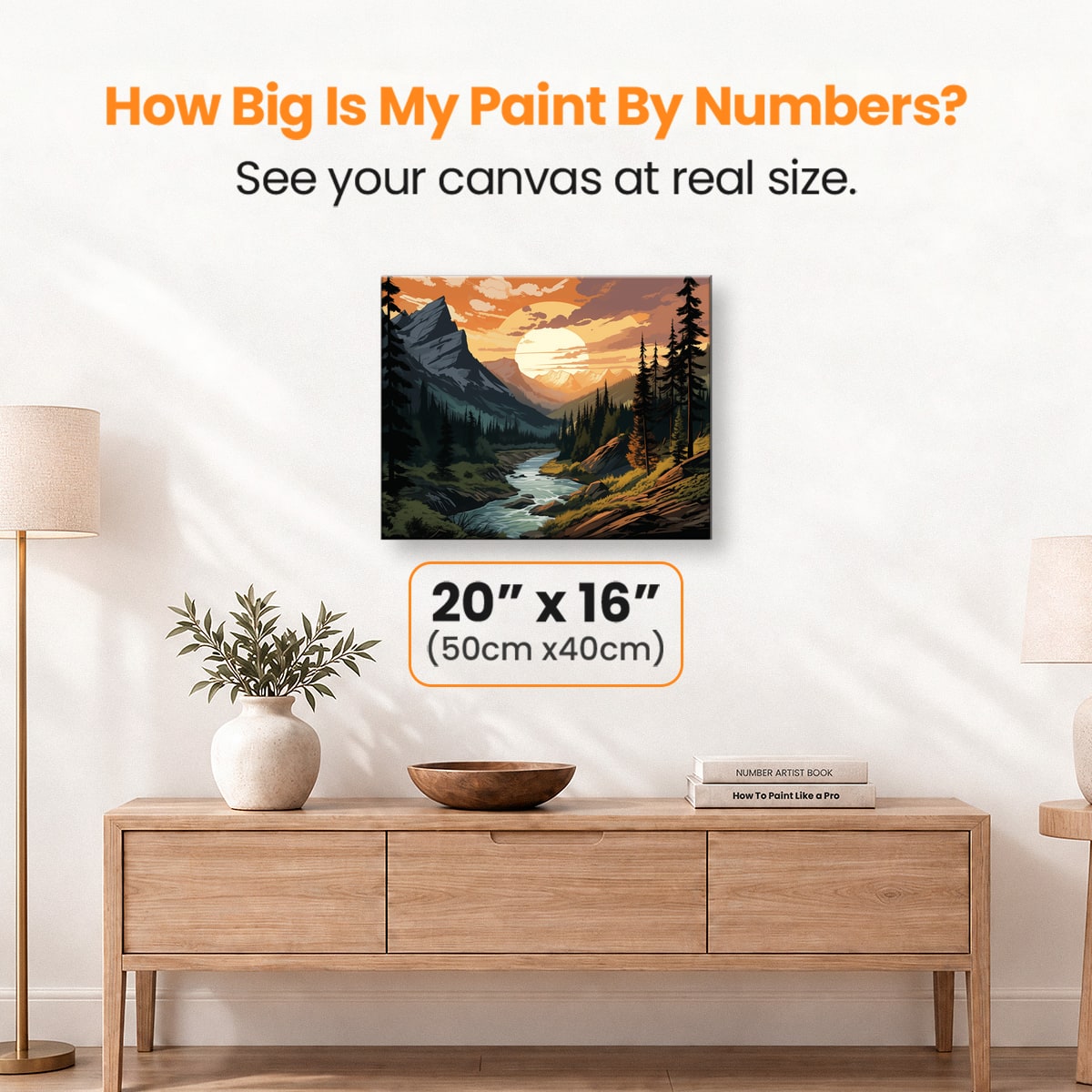 Mountainside Sunset - Number Artist Paint by Numbers Kits