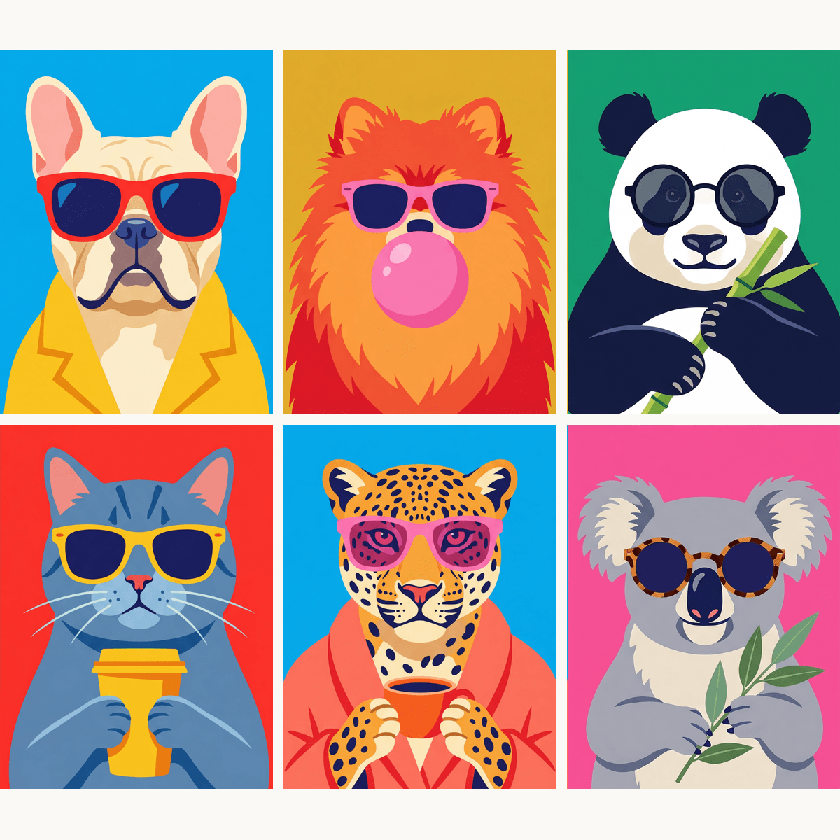 Pop Art Animals - Number Artist Paint by Numbers Kits