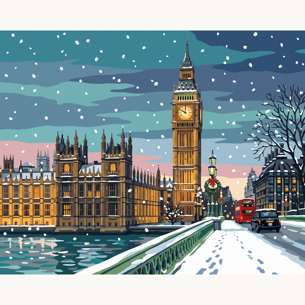 Big Ben Snowfall - Number Artist Paint by Numbers Kits