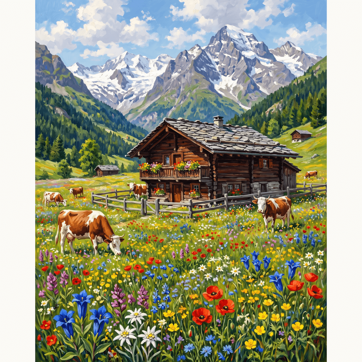 Swiss Chalet - Number Artist Paint by Numbers Kits