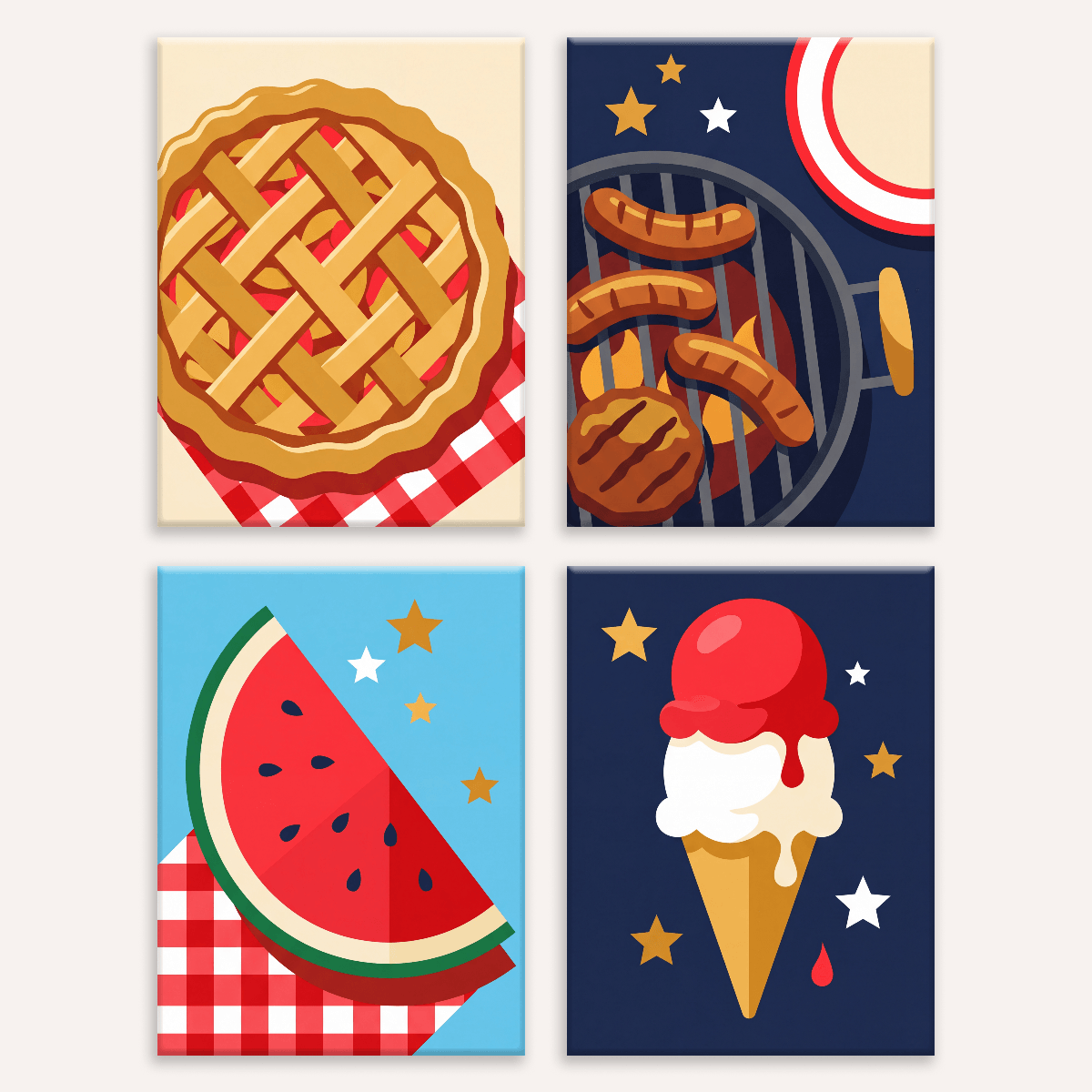 Stars and Stripes Cookout - Number Artist Paint by Numbers Kits