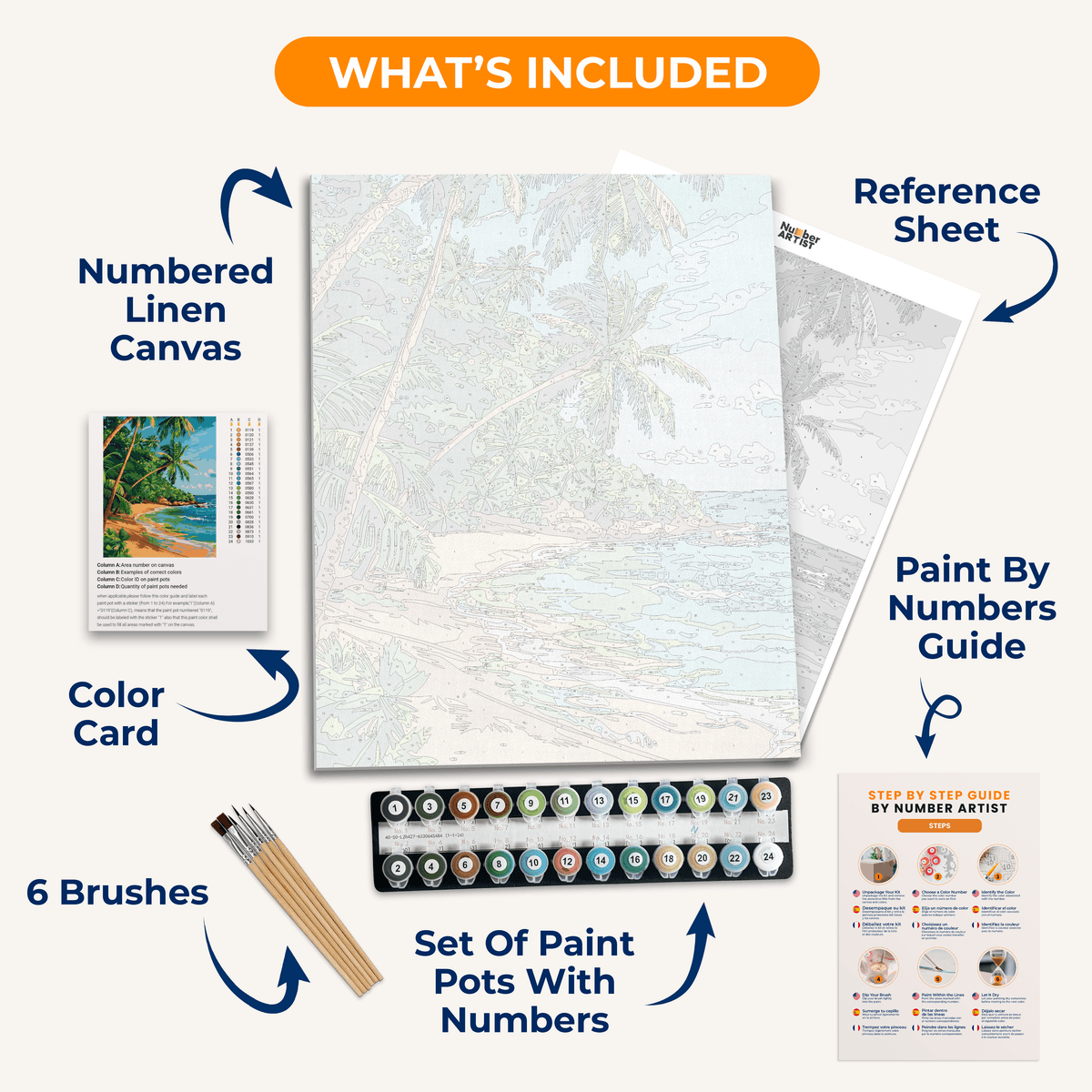 Sunny Tropical Island - Number Artist Paint by Numbers Kits