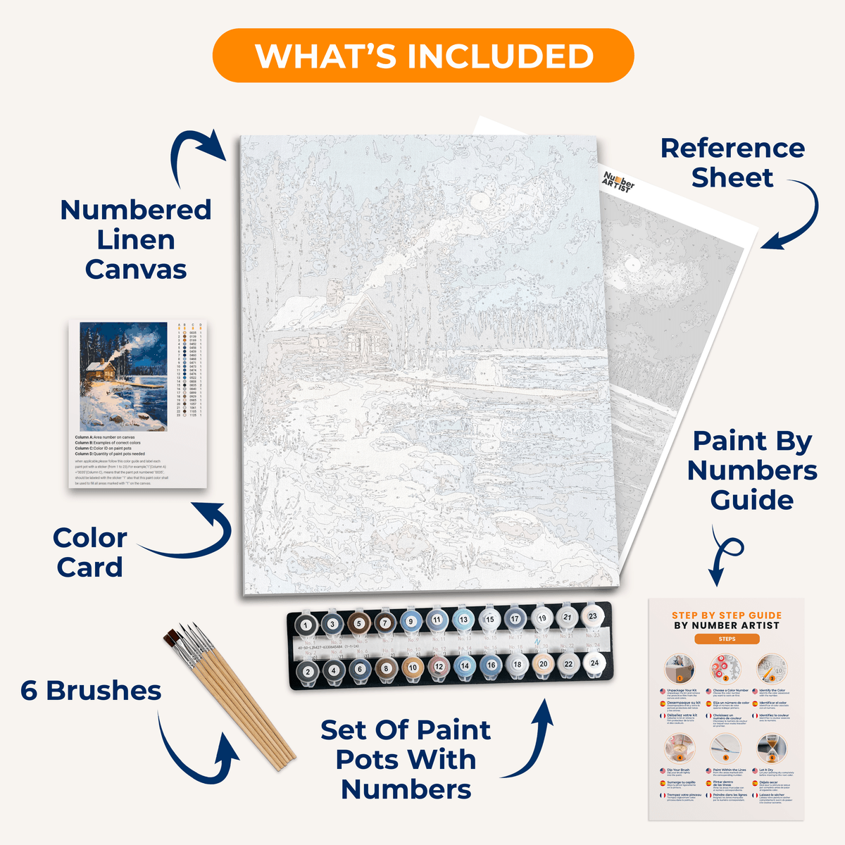 Riverside Winter Night - Number Artist Paint by Numbers Kits