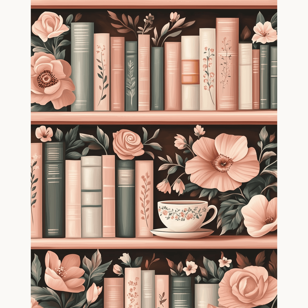Pink Botanic Bookshelves - Number Artist Paint by Numbers Kits