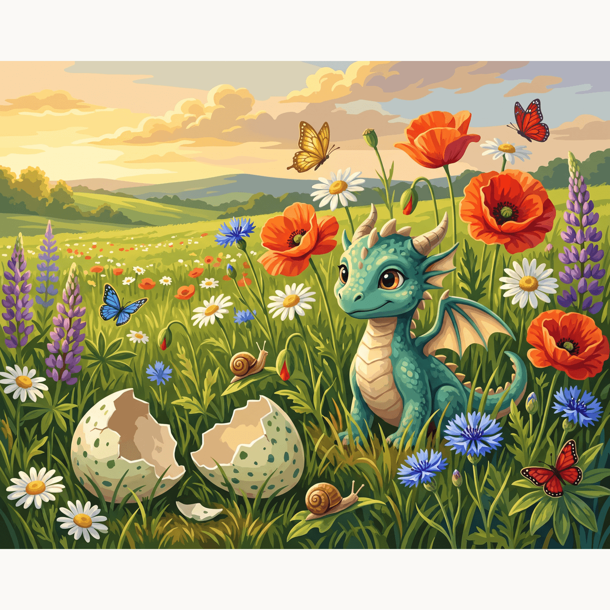 Baby Dragon Wonder - Number Artist Paint by Numbers Kits