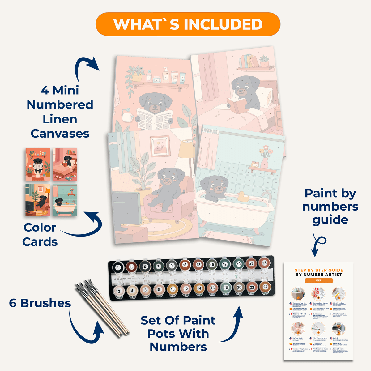 Puppy Routine - Number Artist Paint by Numbers Kits