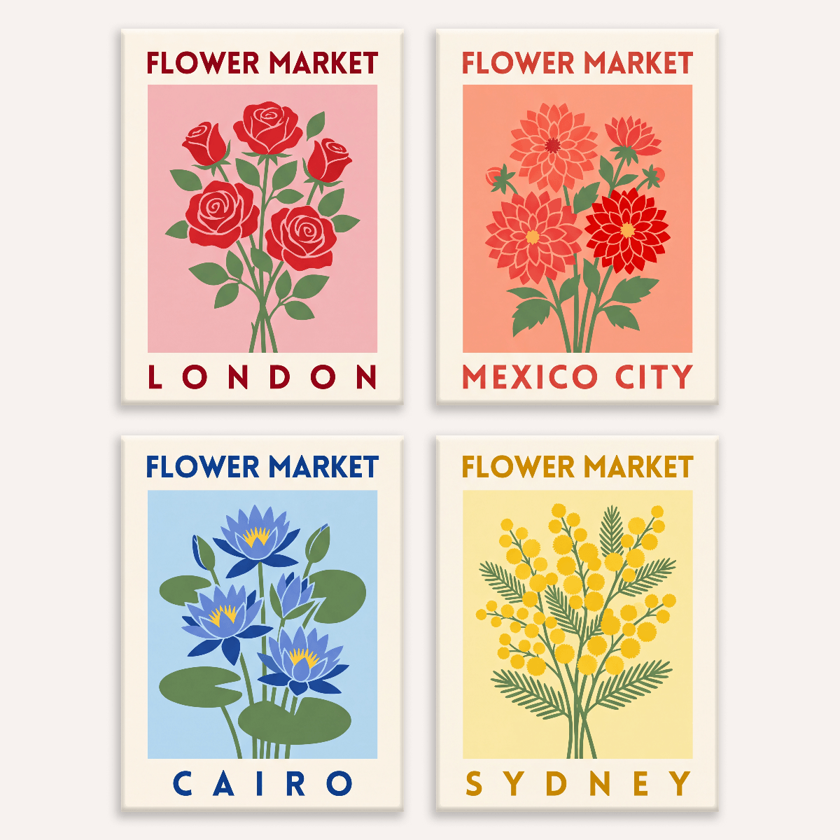 Flower Market Passport - Number Artist Paint by Numbers Kits