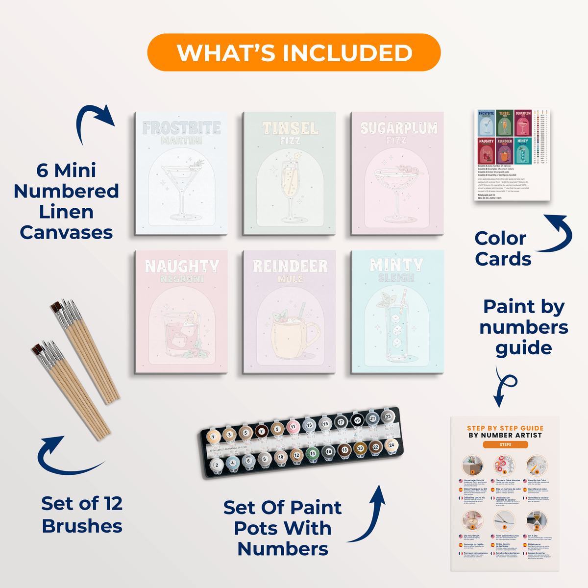 Christmas Cocktails - Number Artist Paint by Numbers Kits