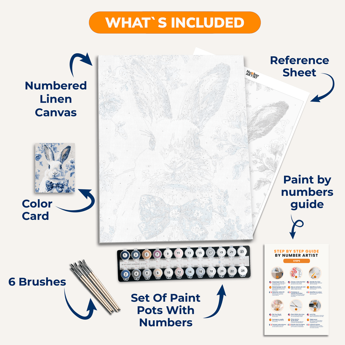 Elegant Rabbit - Number Artist Paint by Numbers Kits