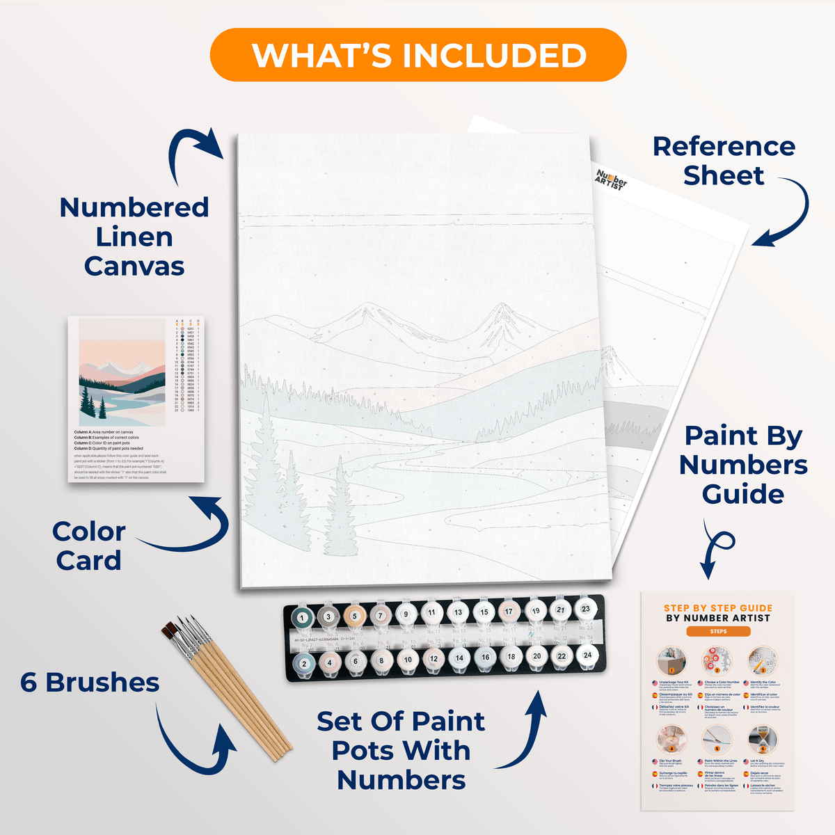 Snowy Mountains - Number Artist Paint by Numbers Kits