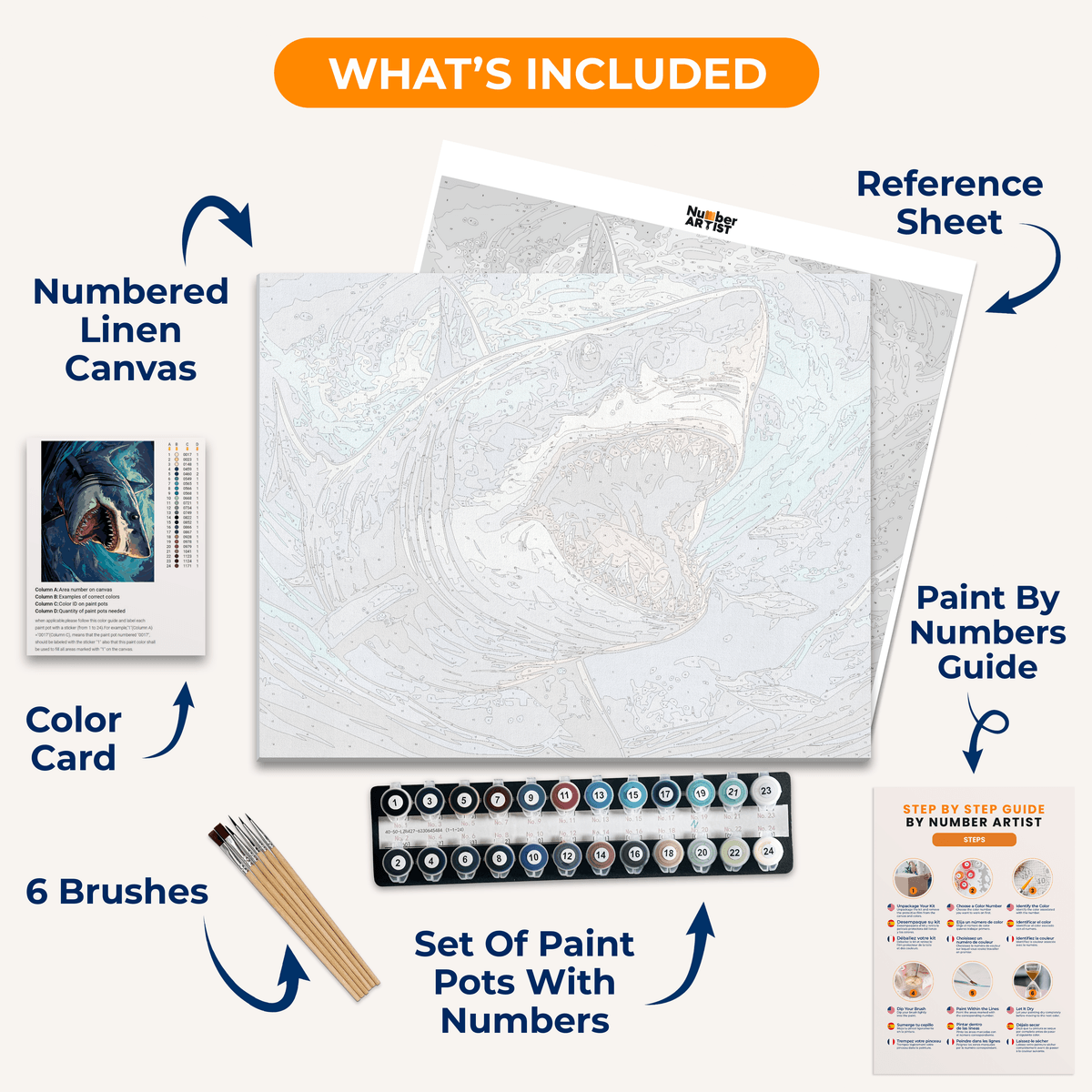 The Great White - Number Artist Paint by Numbers Kits