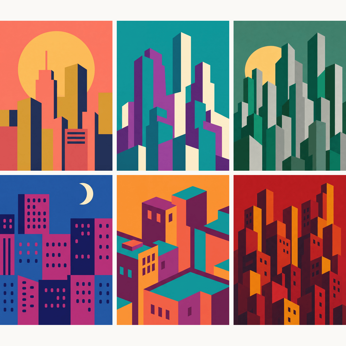 Modern Cityscapes - Number Artist Paint by Numbers Kits