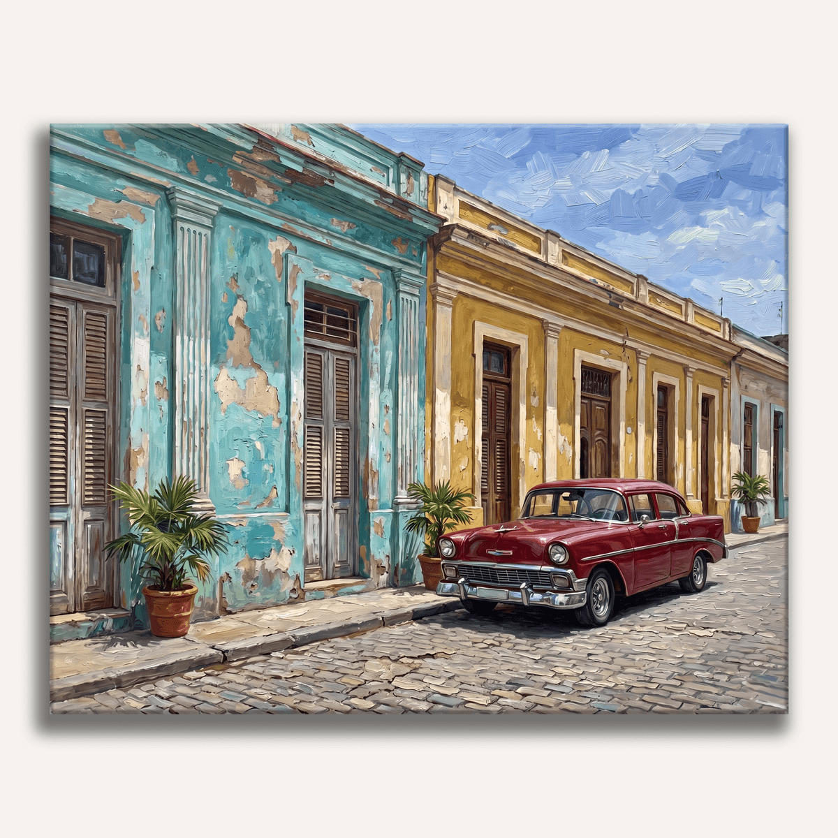 Havana Street Red Car - Number Artist Paint by Numbers Kits