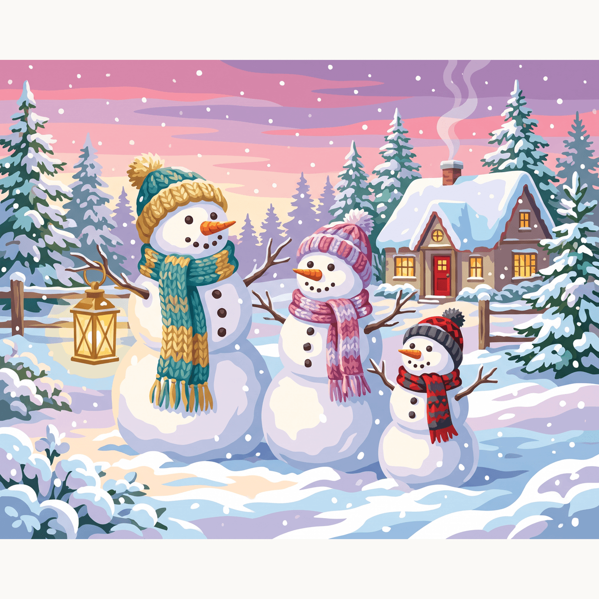 Snowman Family Joy - Number Artist Paint by Numbers Kits