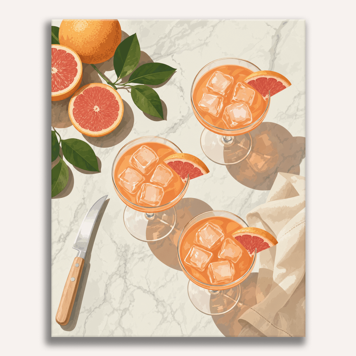 Grapefruit Cheers - Number Artist Paint by Numbers Kits