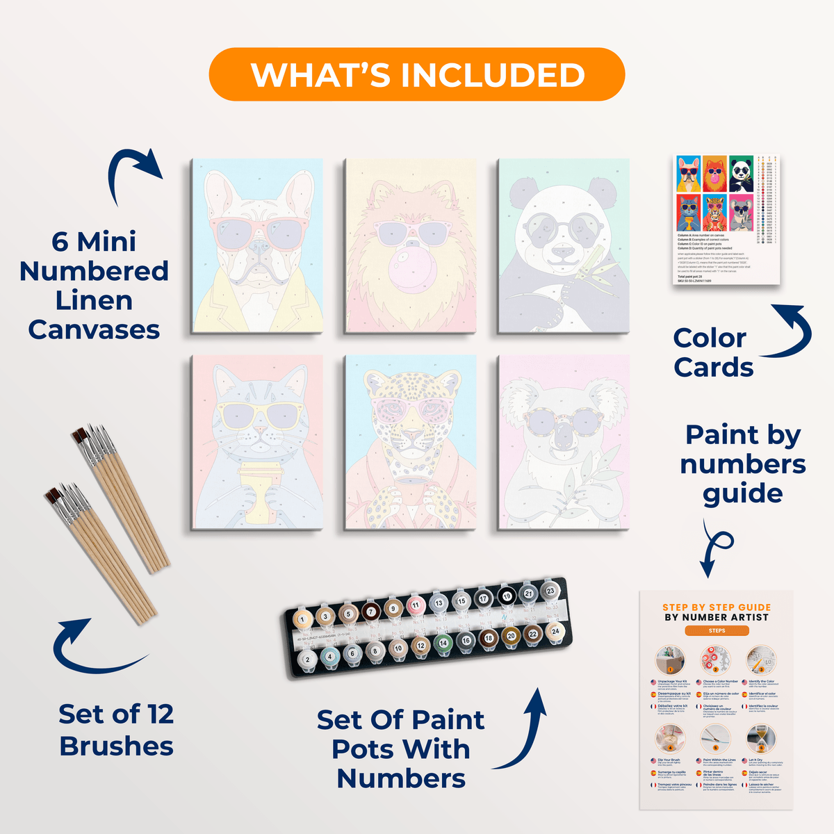 Pop Art Animals - Number Artist Paint by Numbers Kits