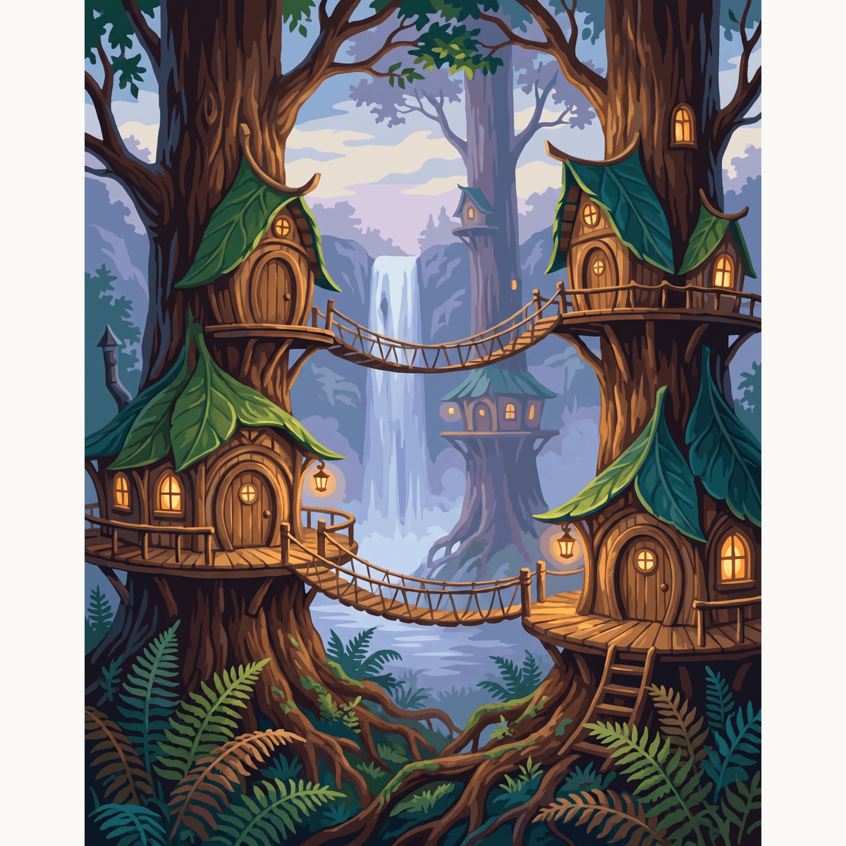 Elven Treehouse Haven - Number Artist Paint by Numbers Kits