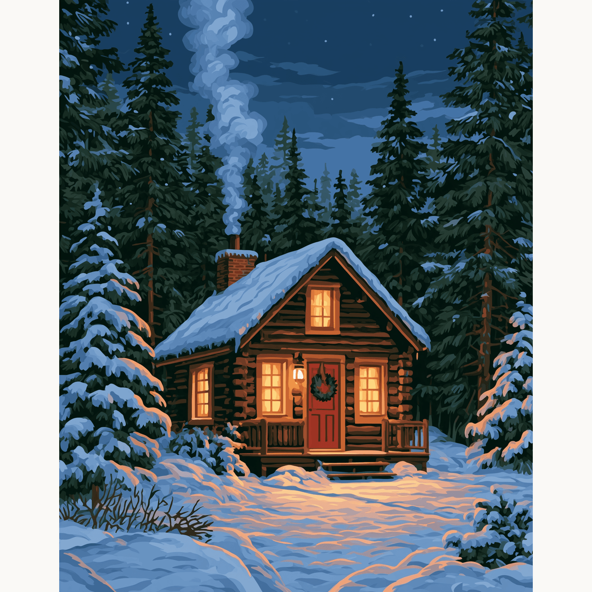 Pine Cabin - Number Artist Paint by Numbers Kits