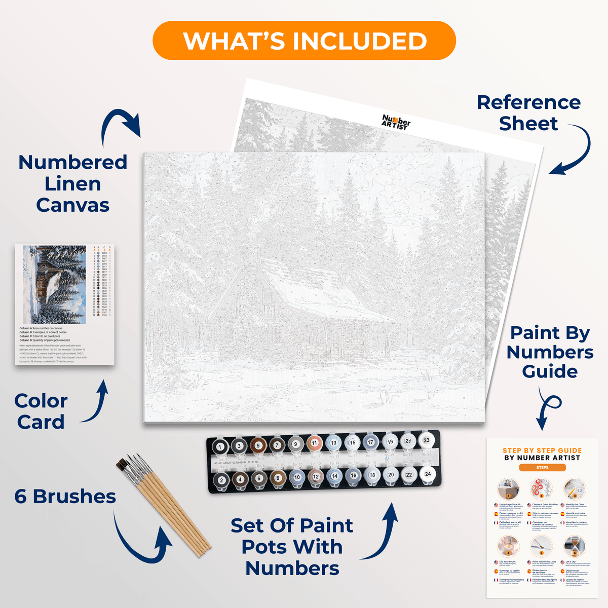 Cabin Snowfall - Number Artist Paint by Numbers Kits