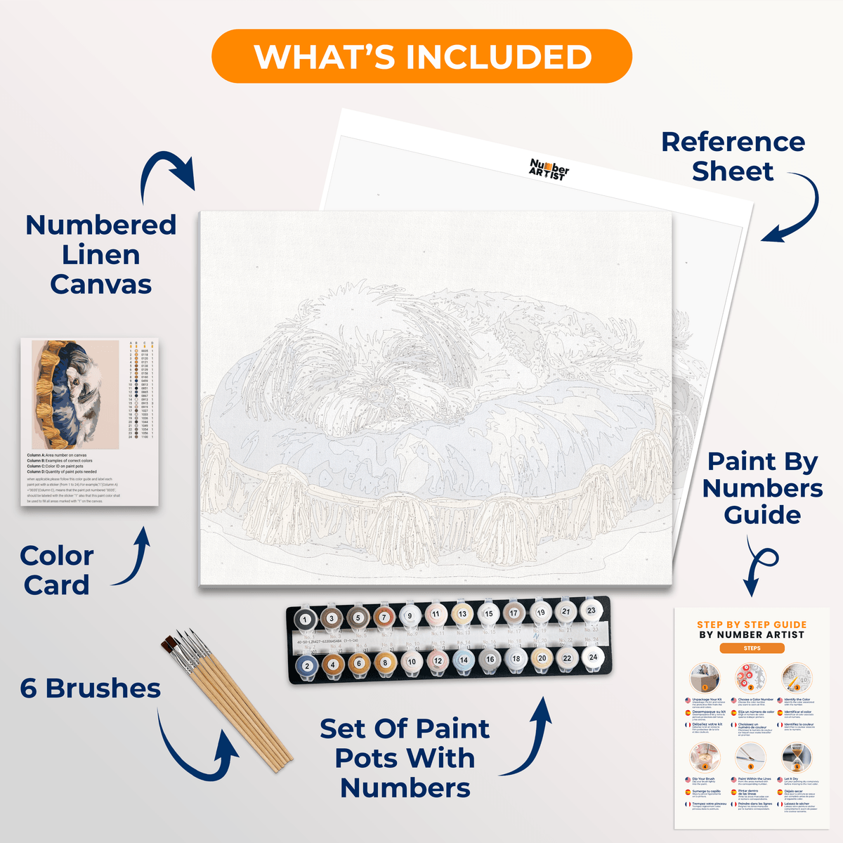 Sleepy Shih Tzu - Number Artist Paint by Numbers Kits
