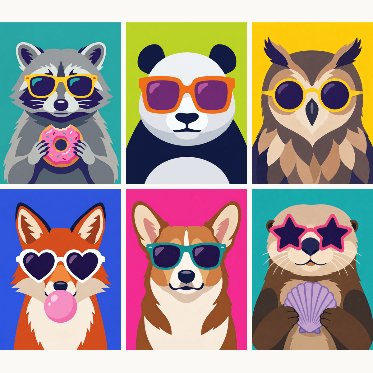 Pop Art Animals Vol. 2 - Number Artist Paint by Numbers Kits