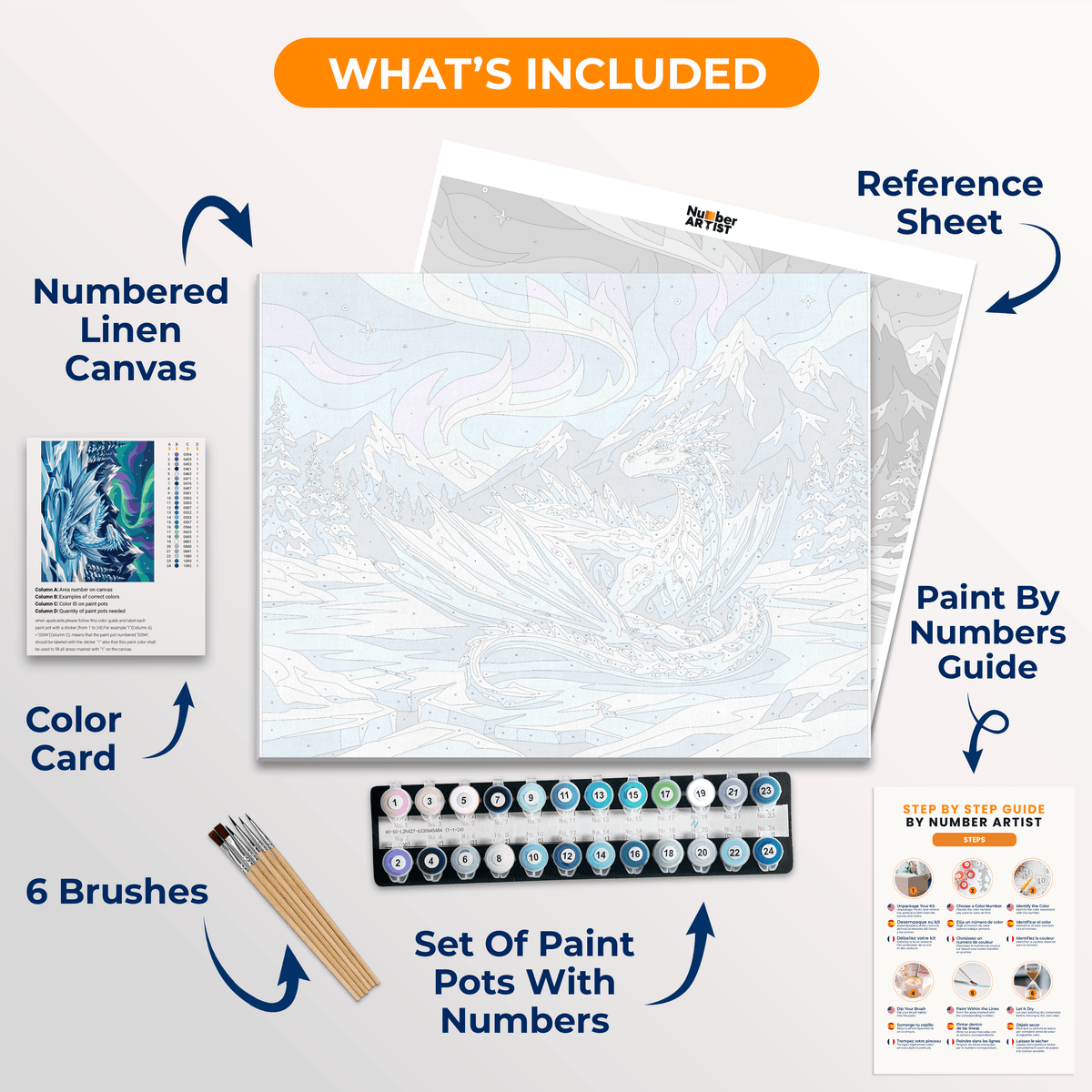 Sleeping Ice Dragon - Number Artist Paint by Numbers Kits