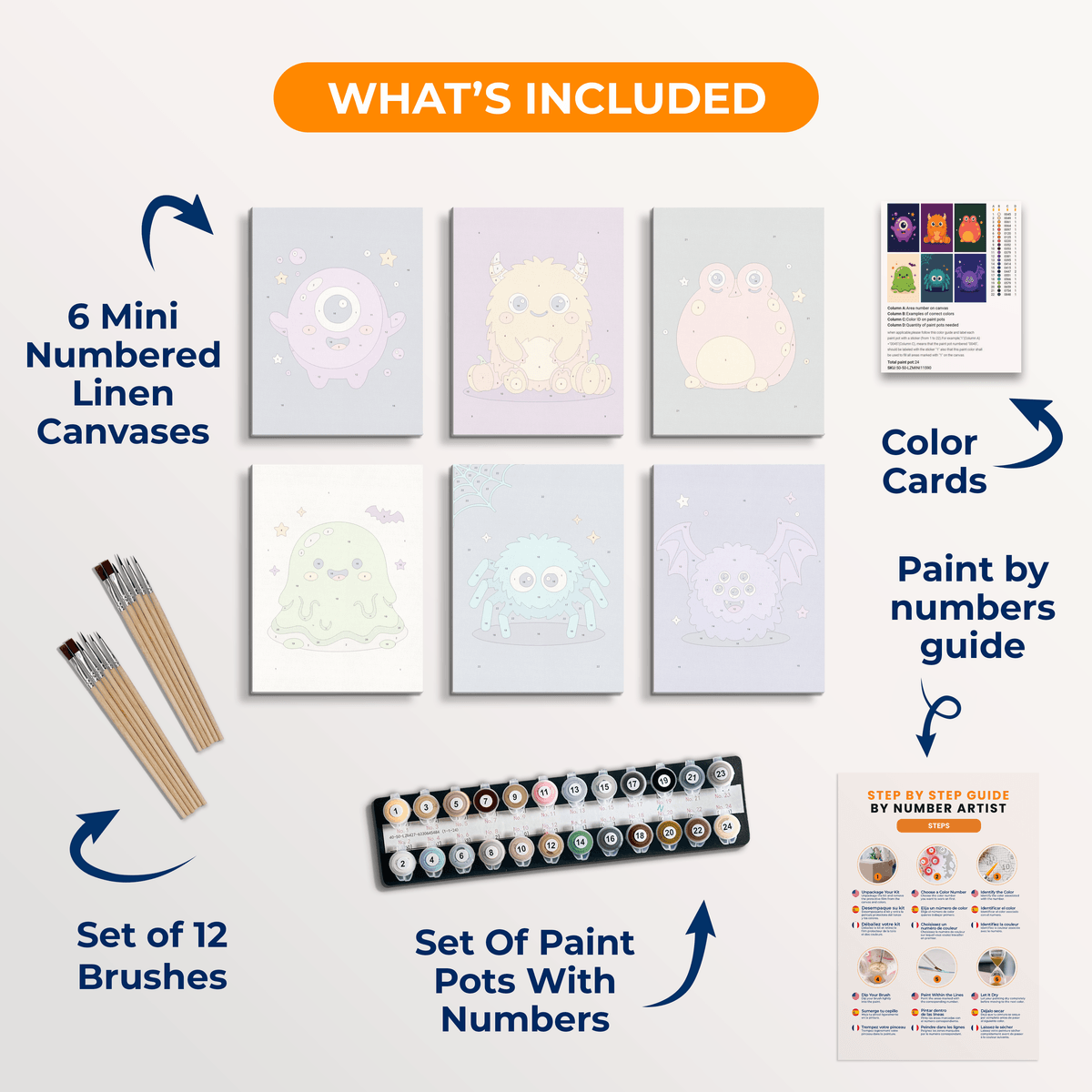 Tiny Monsters - Number Artist Paint by Numbers Kits