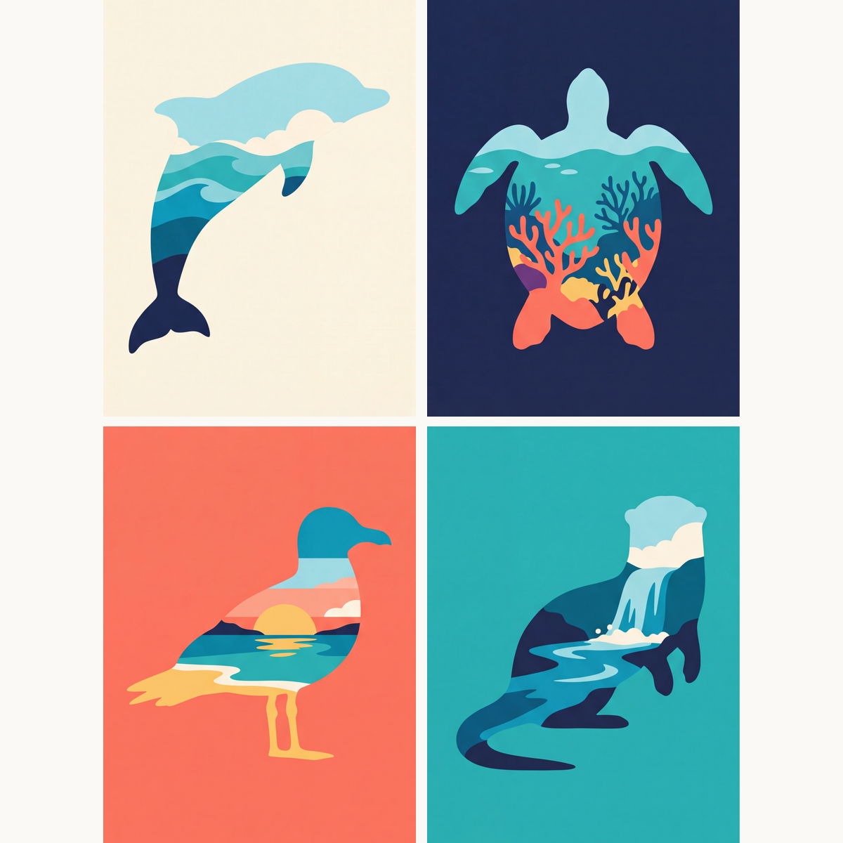 Coastal Silhouettes - Number Artist Paint by Numbers Kits