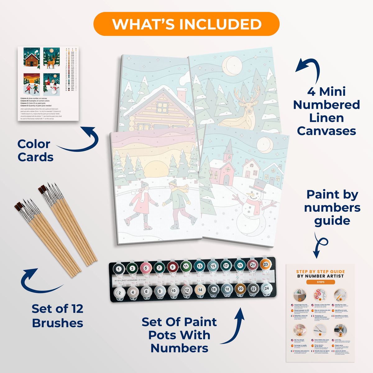 Snowy Village Charm - Number Artist Paint by Numbers Kits