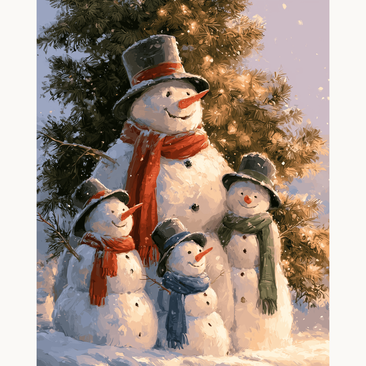 Snowman Family - Number Artist Paint by Numbers Kits