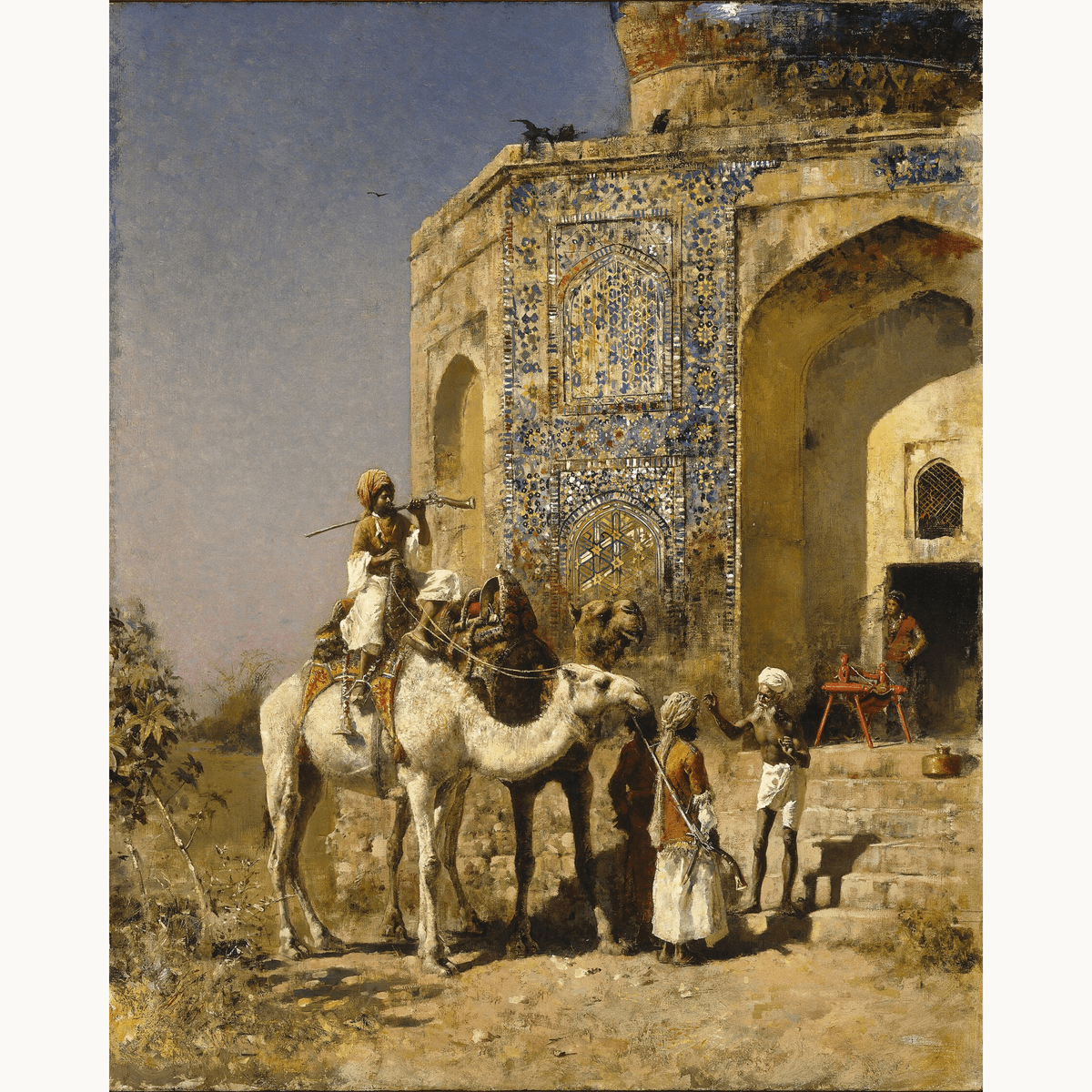 The Old Blue-Tiled Mosque Outside of Delhi India by Edwin Lord Weeks - Number Artist Paint by Numbers Kits