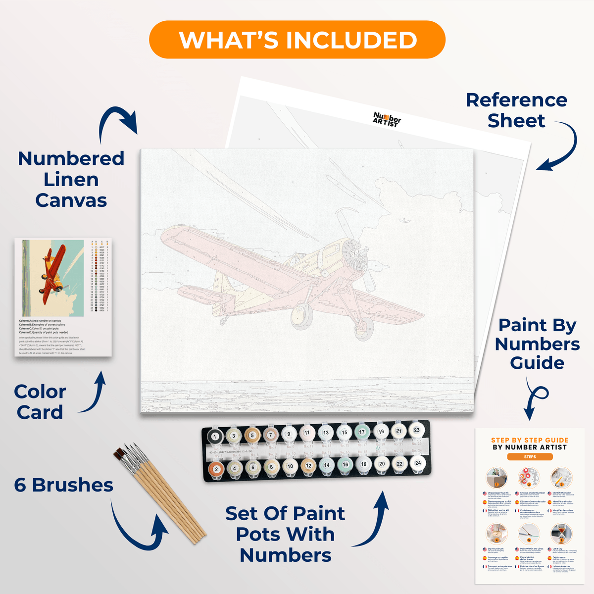 Yellow Aviator - Number Artist Paint by Numbers Kits