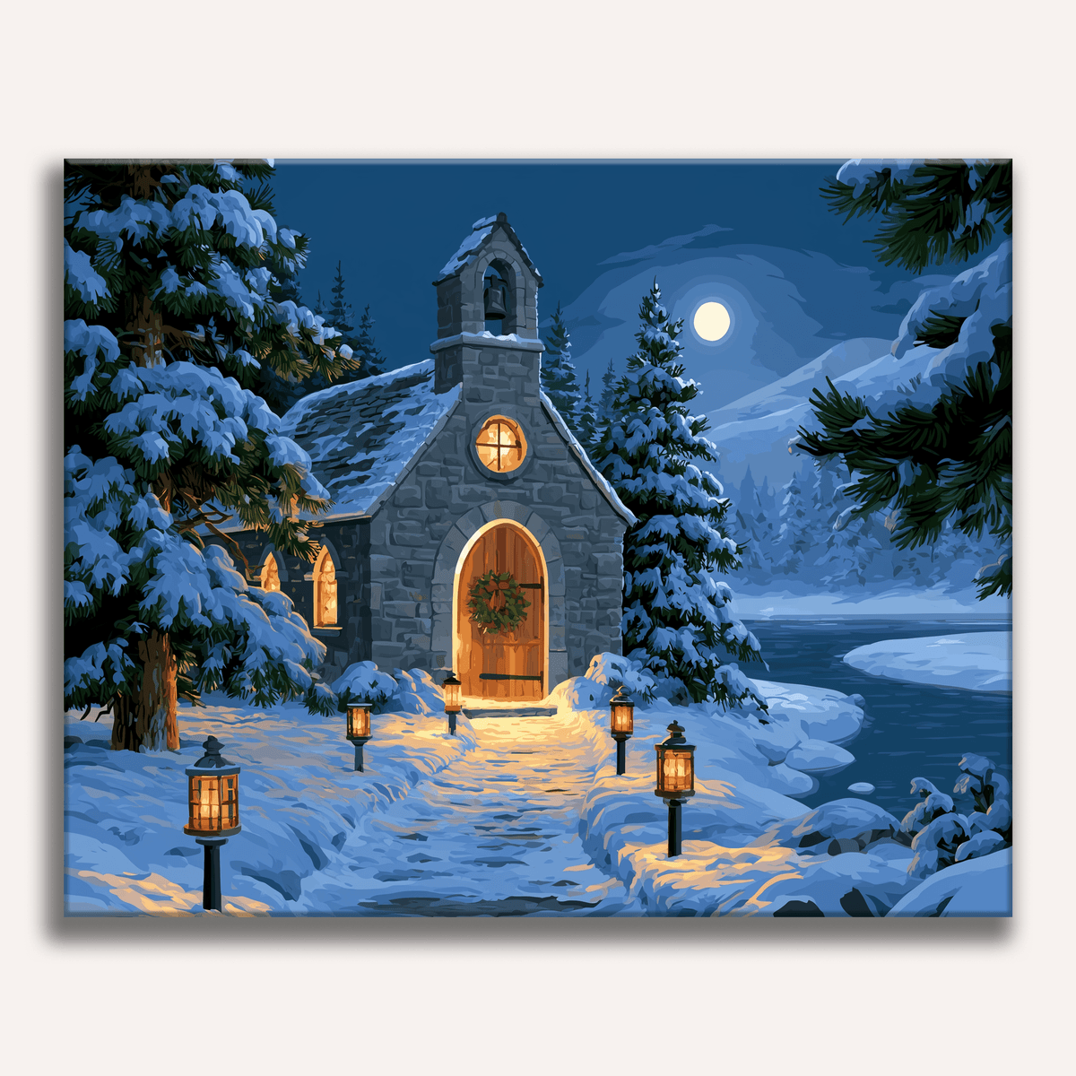 Snowy Chapel - Number Artist Paint by Numbers Kits