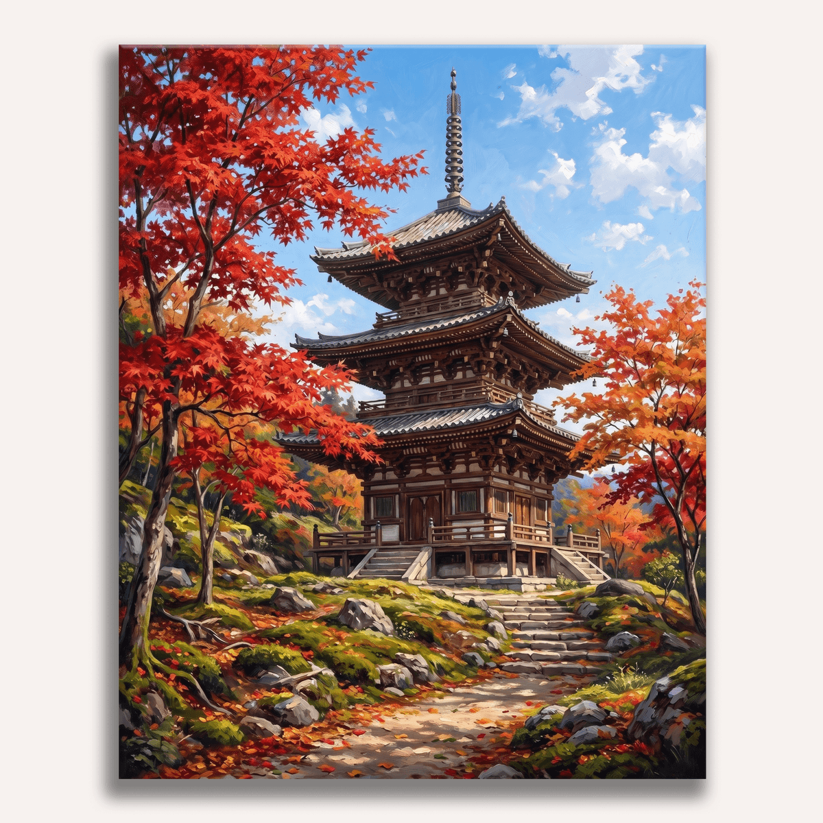 Maple Pagoda - Number Artist Paint by Numbers Kits