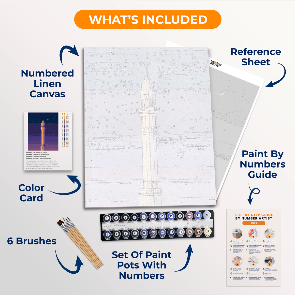 Night Sky Minaret - Number Artist Paint by Numbers Kits