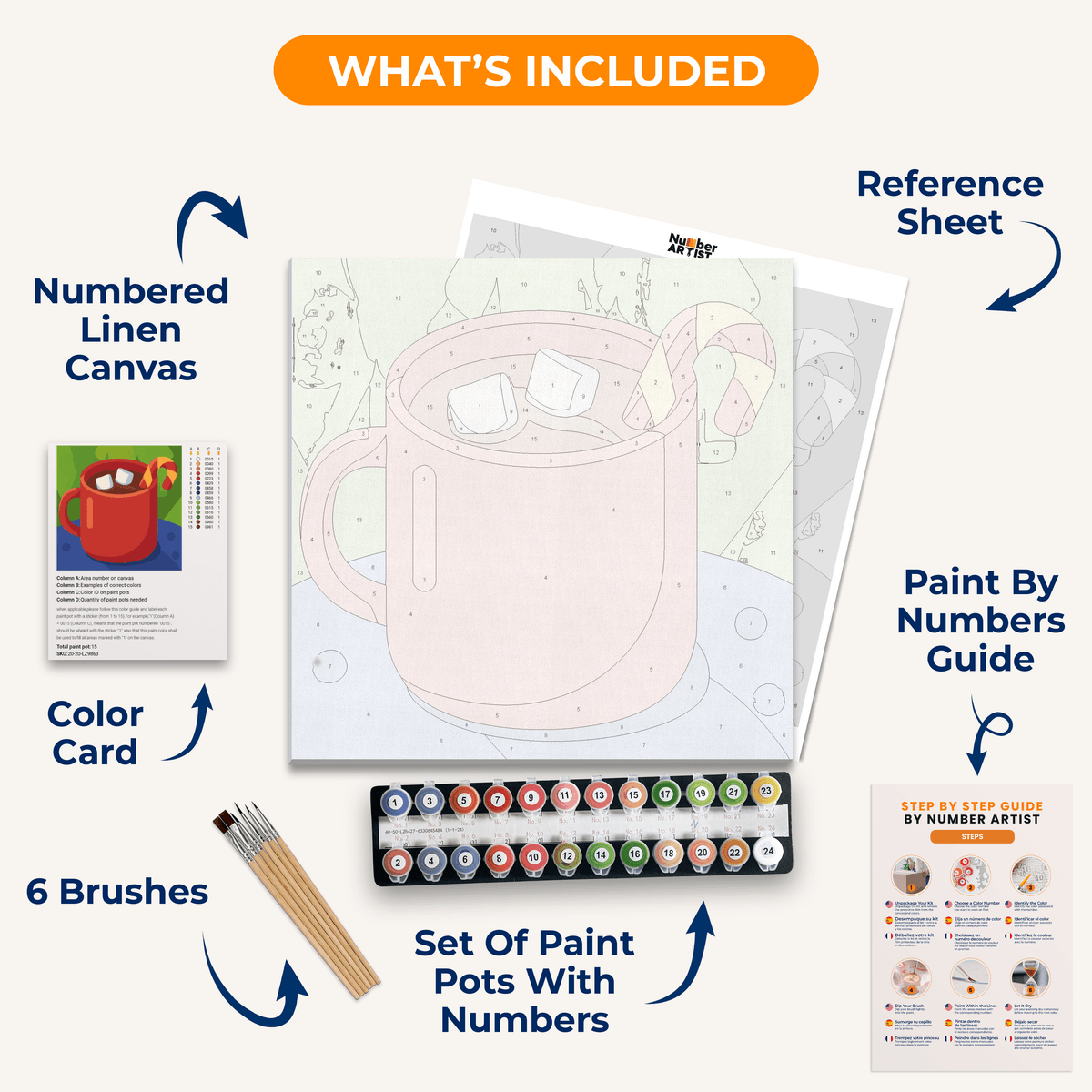 Hot Christmas Chocolate - Number Artist Paint by Numbers Kits