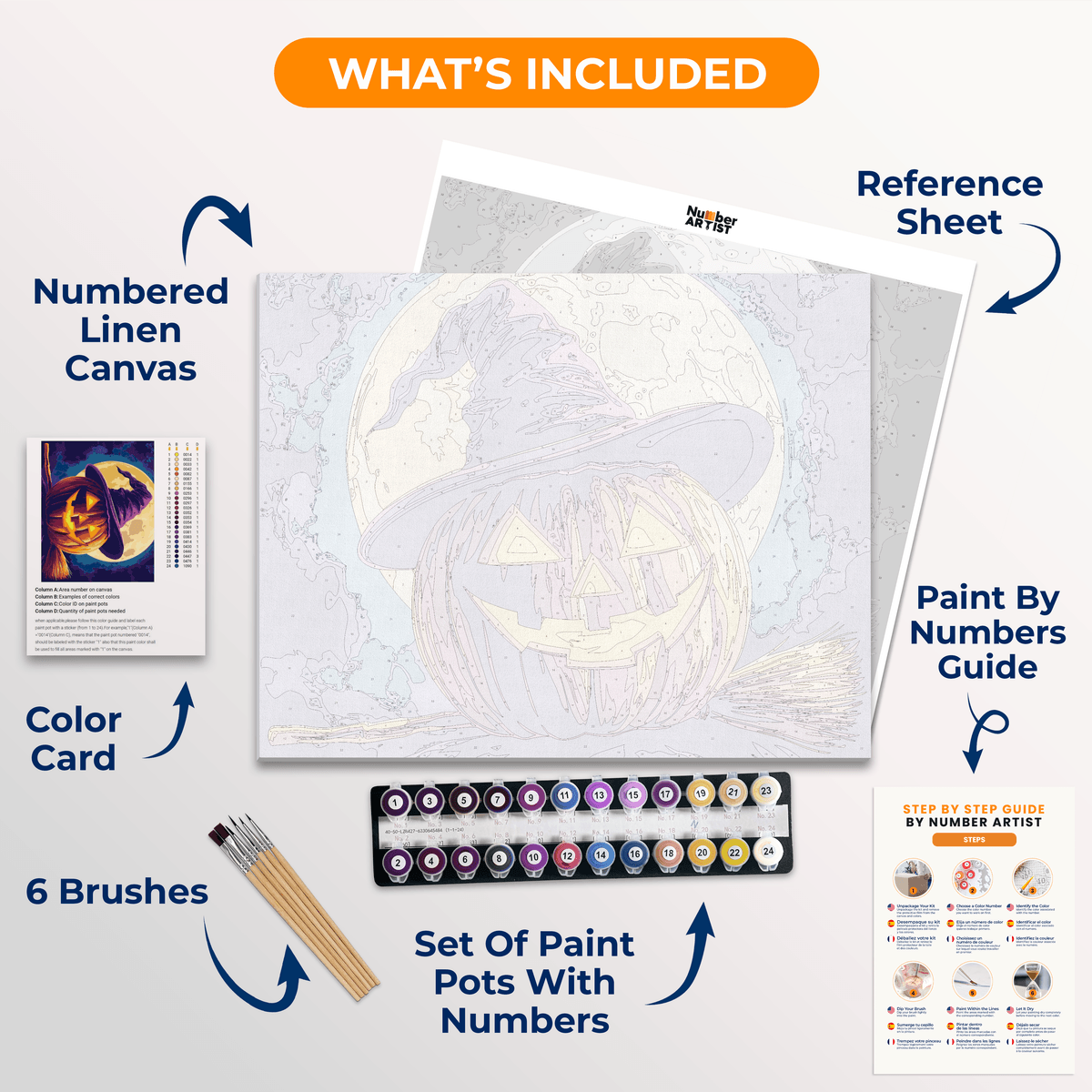 Witch's Pumpkin - Number Artist Paint by Numbers Kits