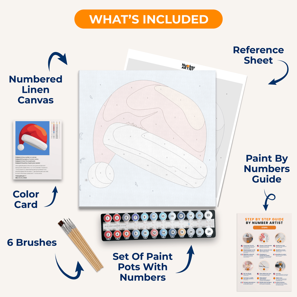 Santa's Hat - Number Artist Paint by Numbers Kits