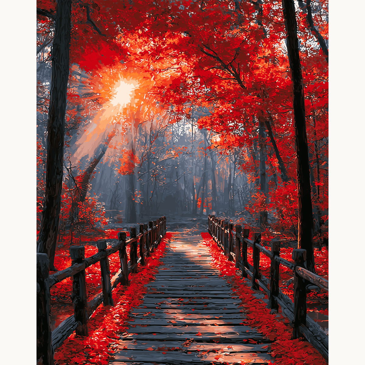 Fall Footbridge - Number Artist Paint by Numbers Kits
