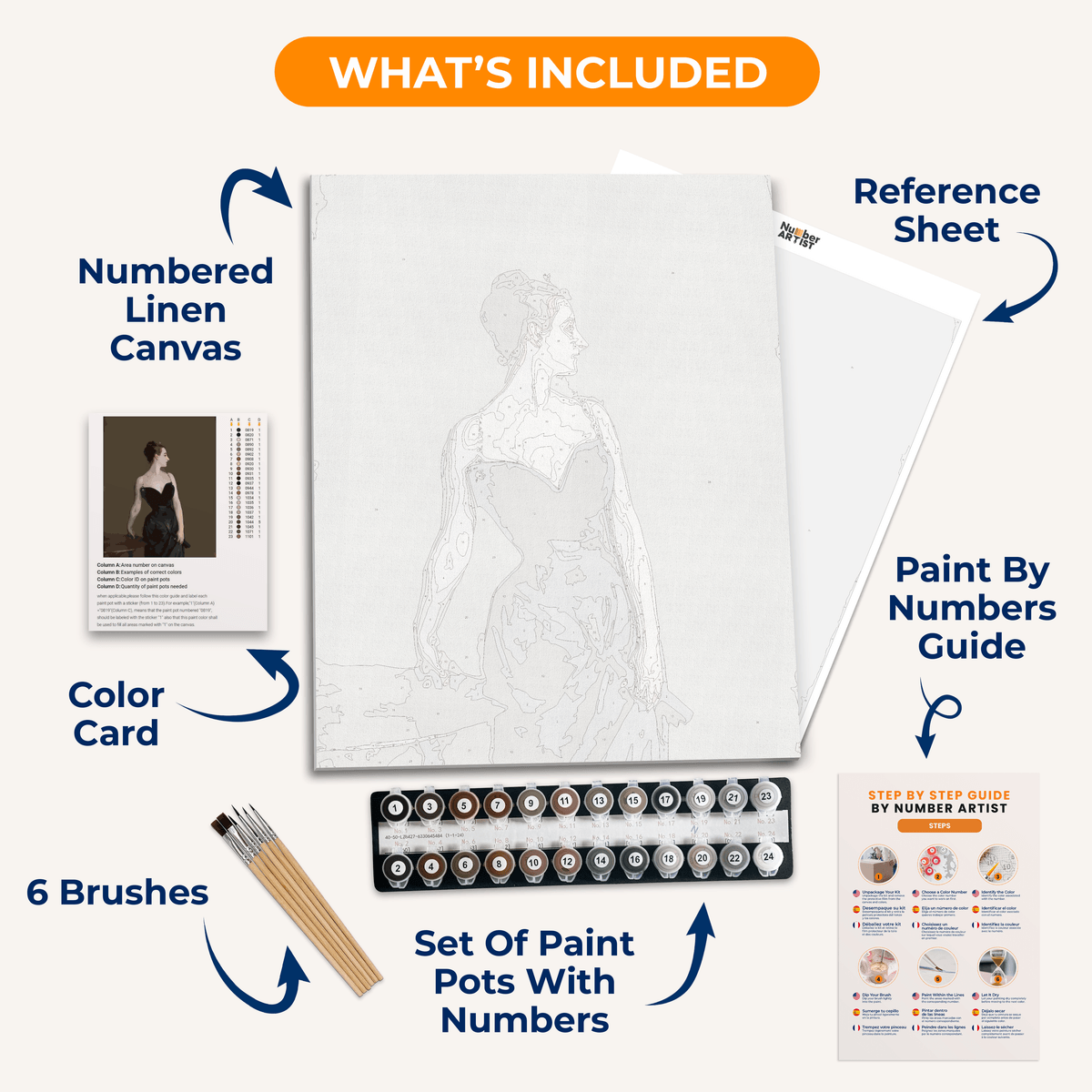 Madame X by John Singer Sargent - Number Artist Paint by Numbers Kits