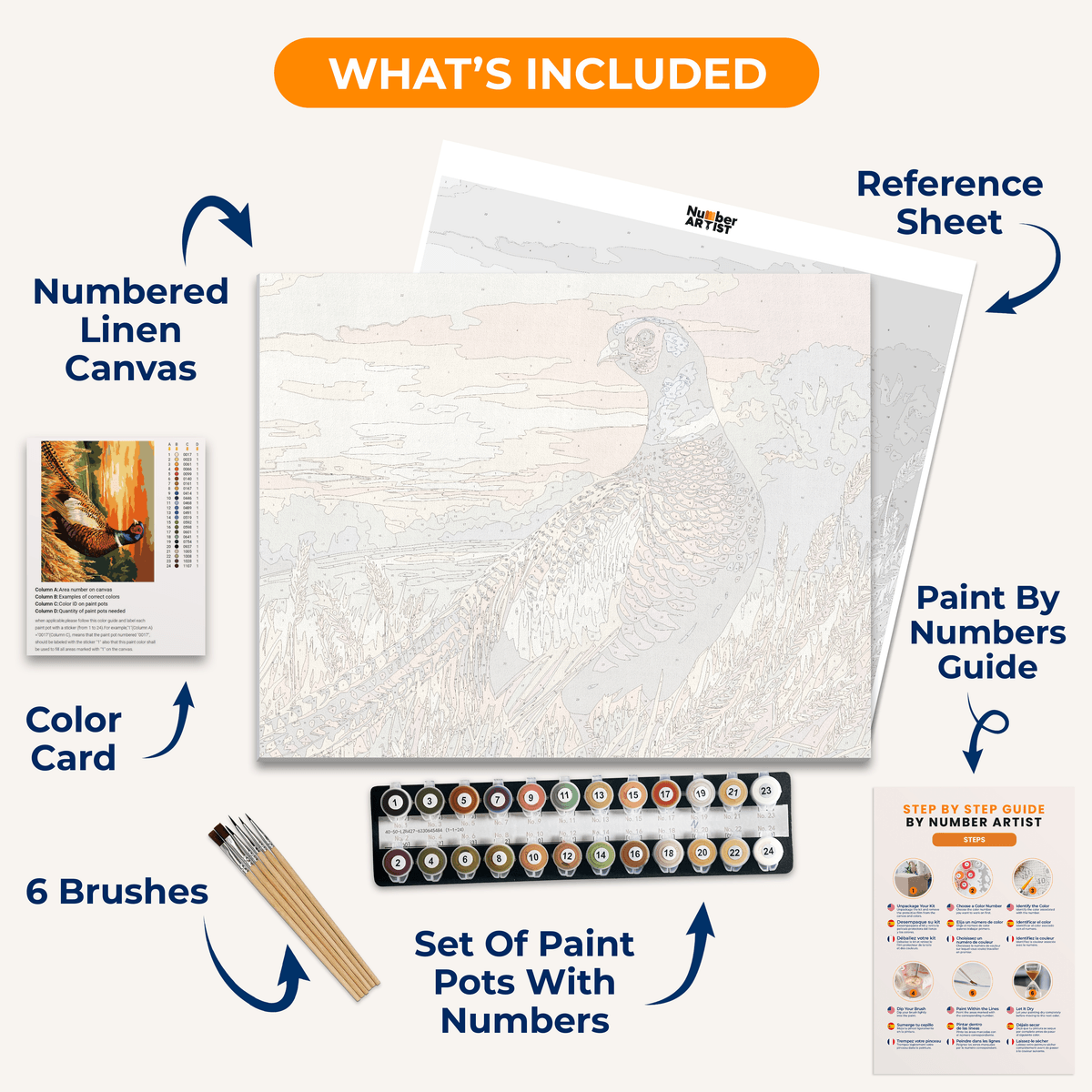 Pheasant Fields - Number Artist Paint by Numbers Kits