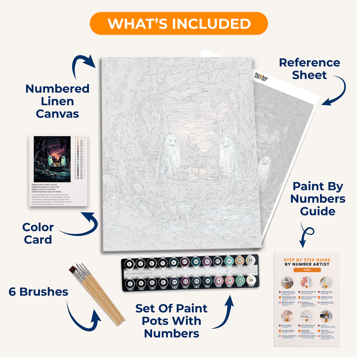 Ghost Tea Party - Number Artist Paint by Numbers Kits