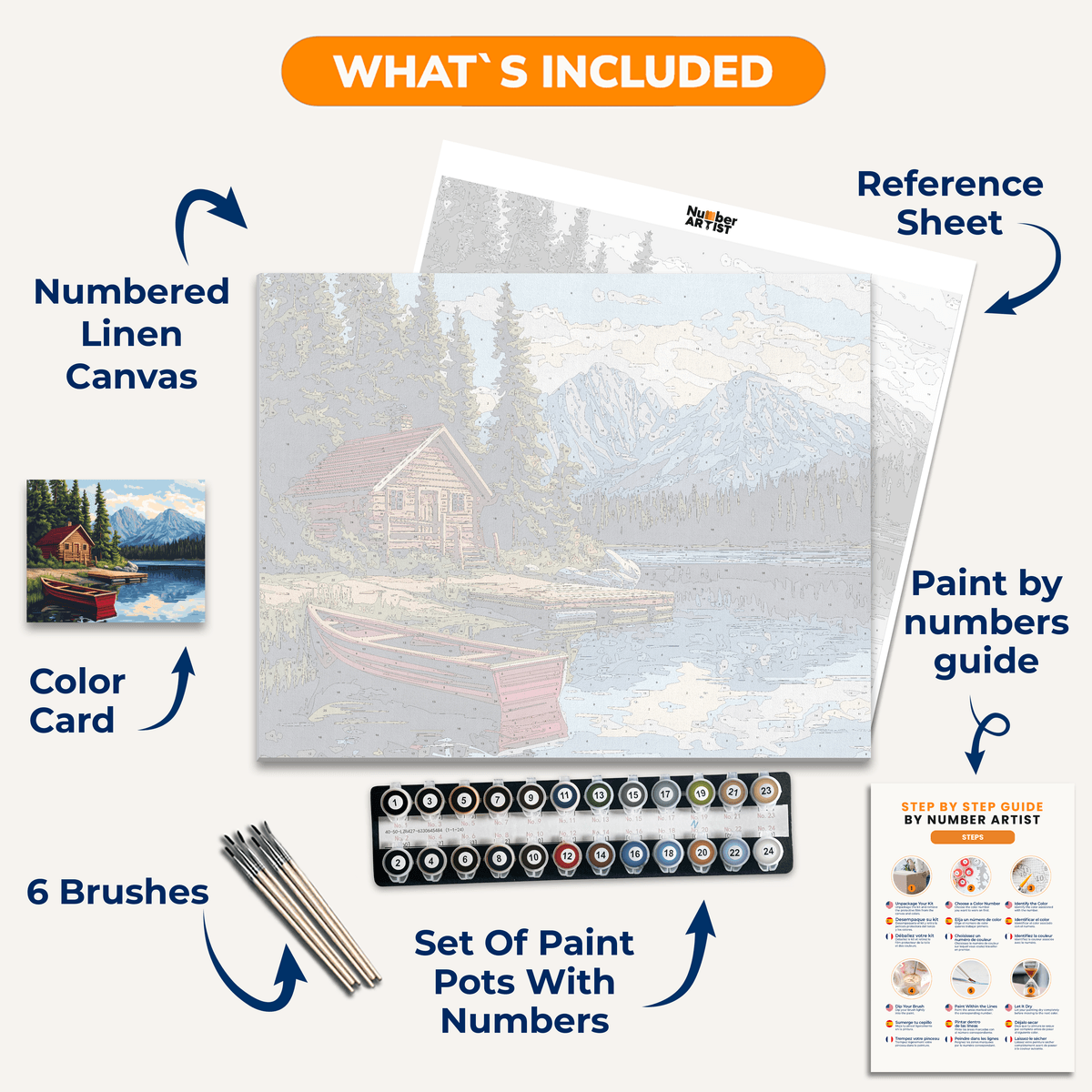 House by the Lake - Number Artist Paint by Numbers Kits