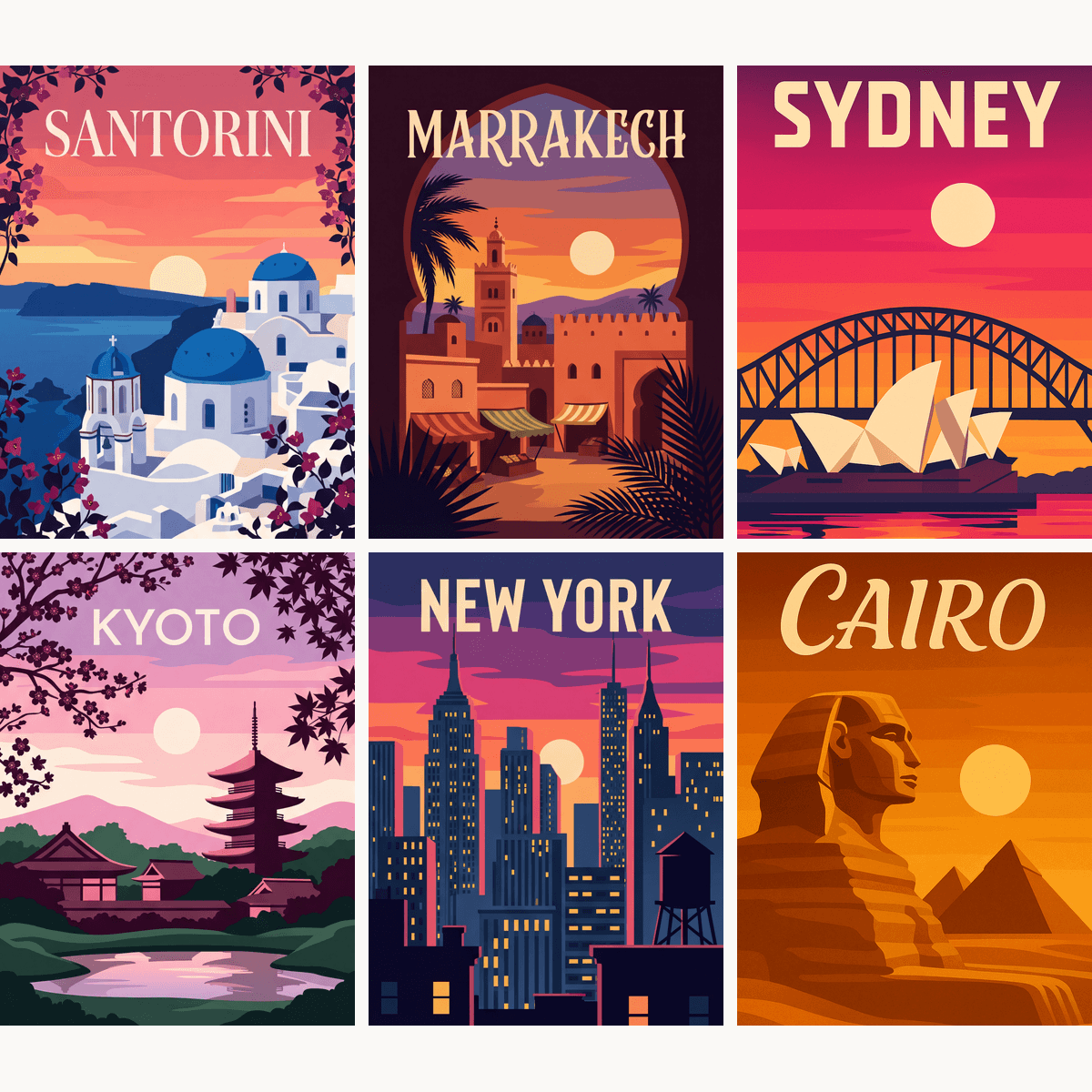 Passport Sunsets - Number Artist Paint by Numbers Kits