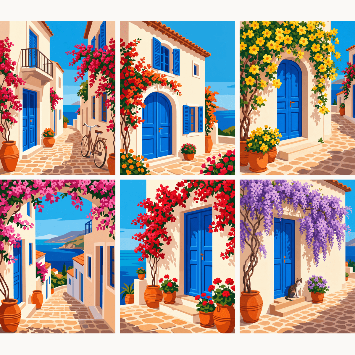 Santorini Alleys - Number Artist Paint by Numbers Kits