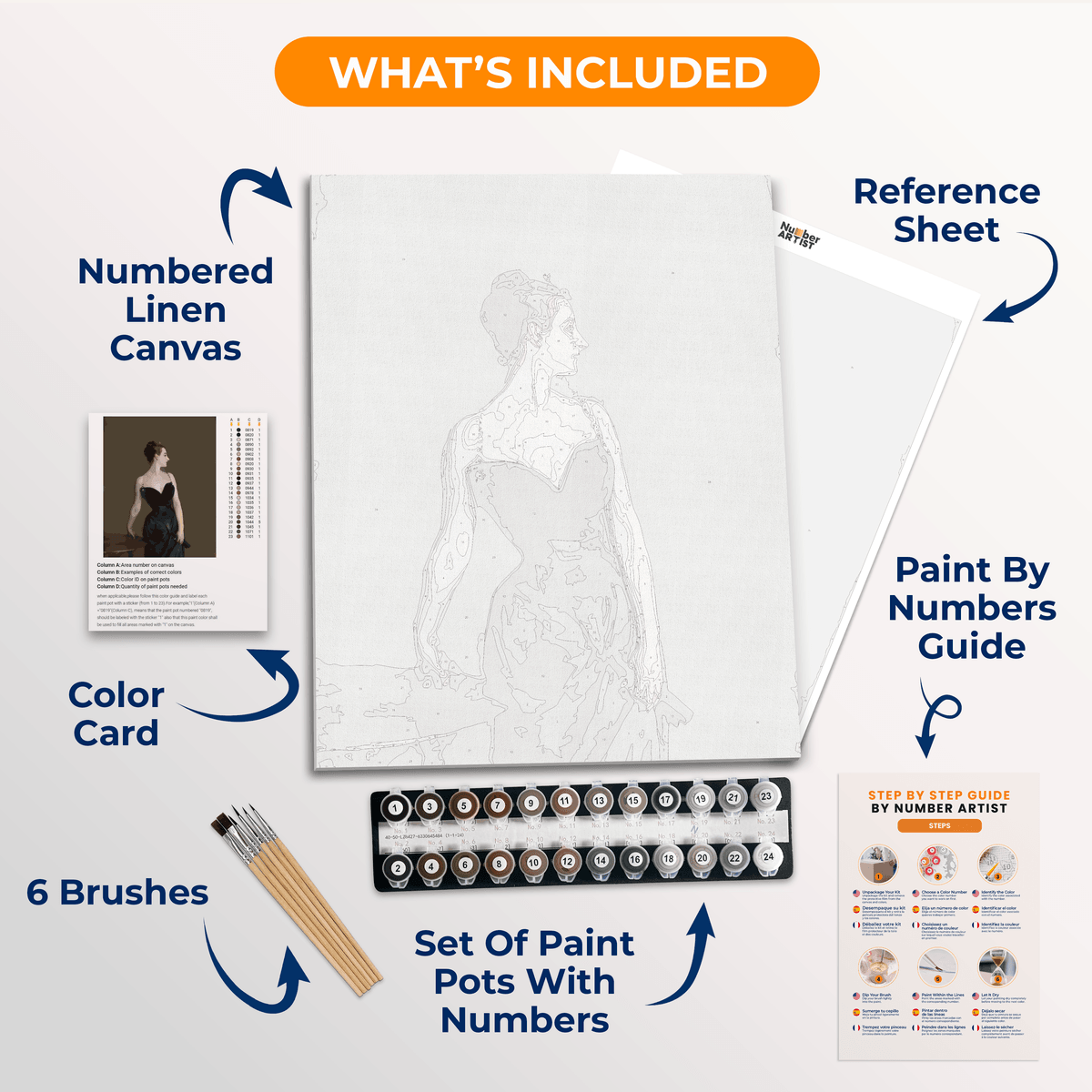 Madame X by John Singer Sargent - Number Artist Paint by Numbers Kits