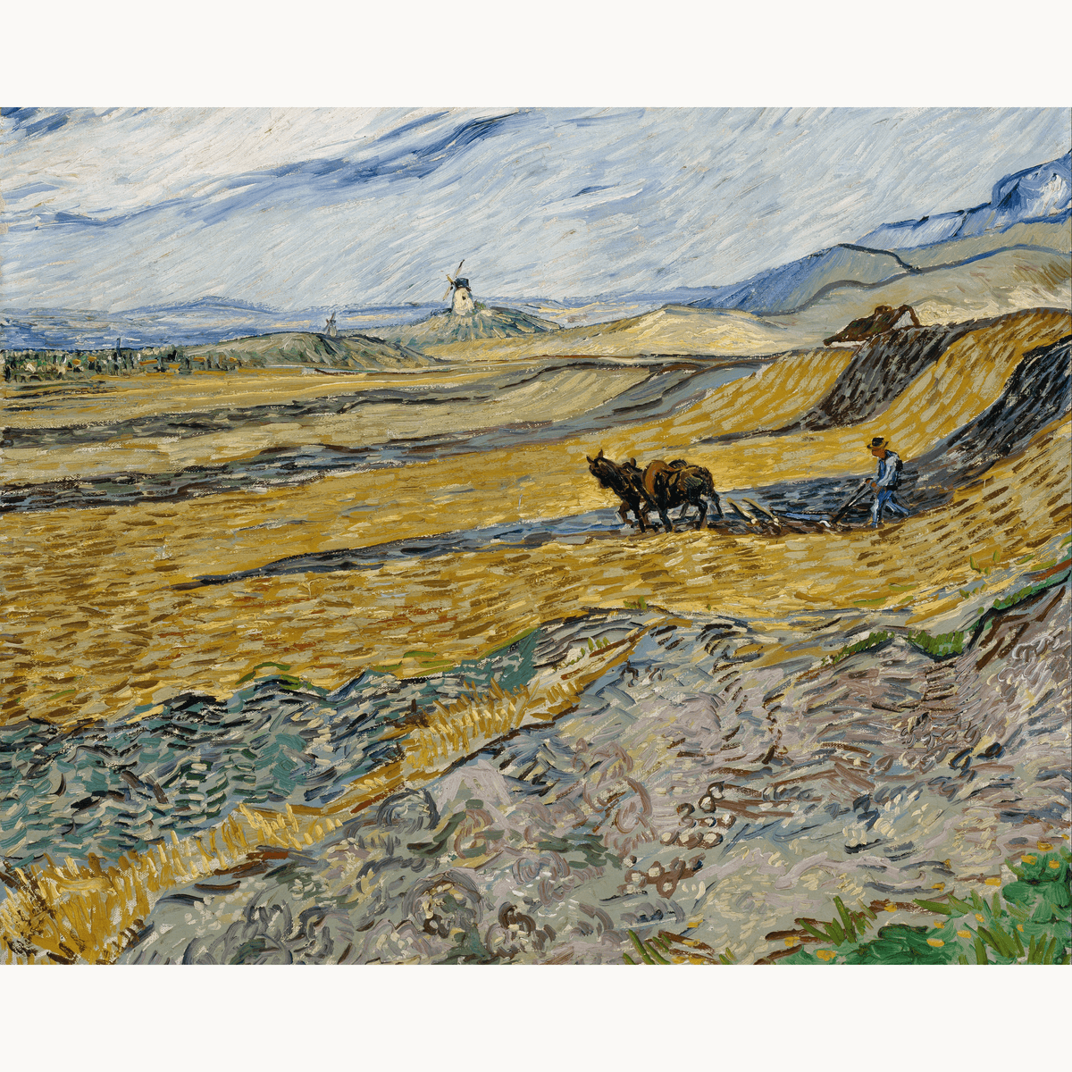 Enclosed Field with Ploughman by Vincent Van Gogh - Number Artist Paint by Numbers Kits